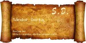Sándor Dorka névjegykártya