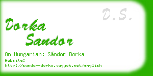 dorka sandor business card