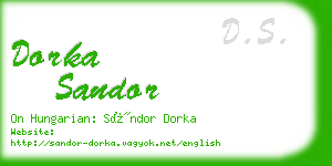 dorka sandor business card